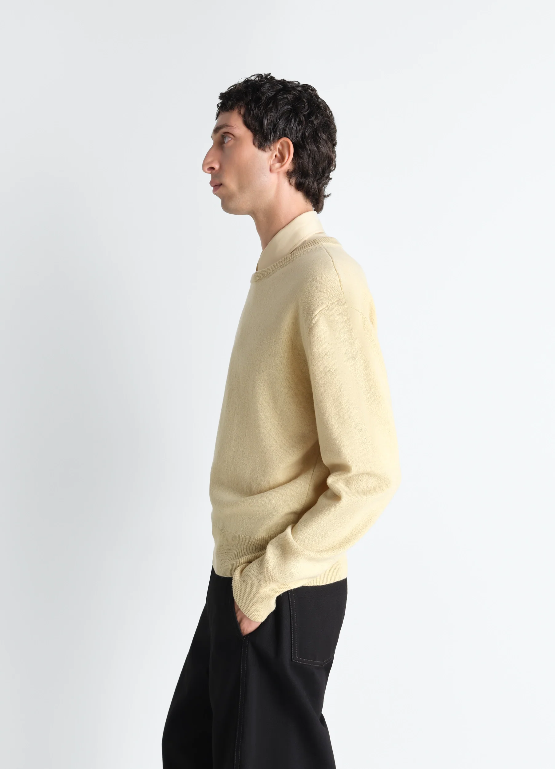 CREW NECK SWEATER IN CASHMERE WOOL - Image 3