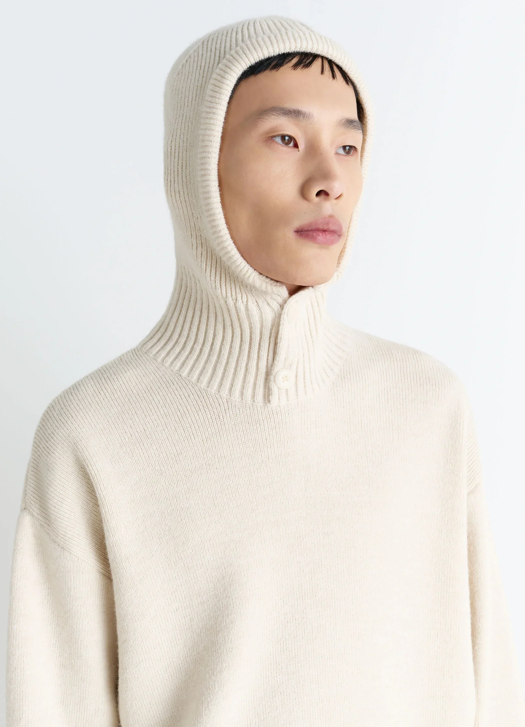 HOODED SWEATER IN WOOL ALPACA - Image 3