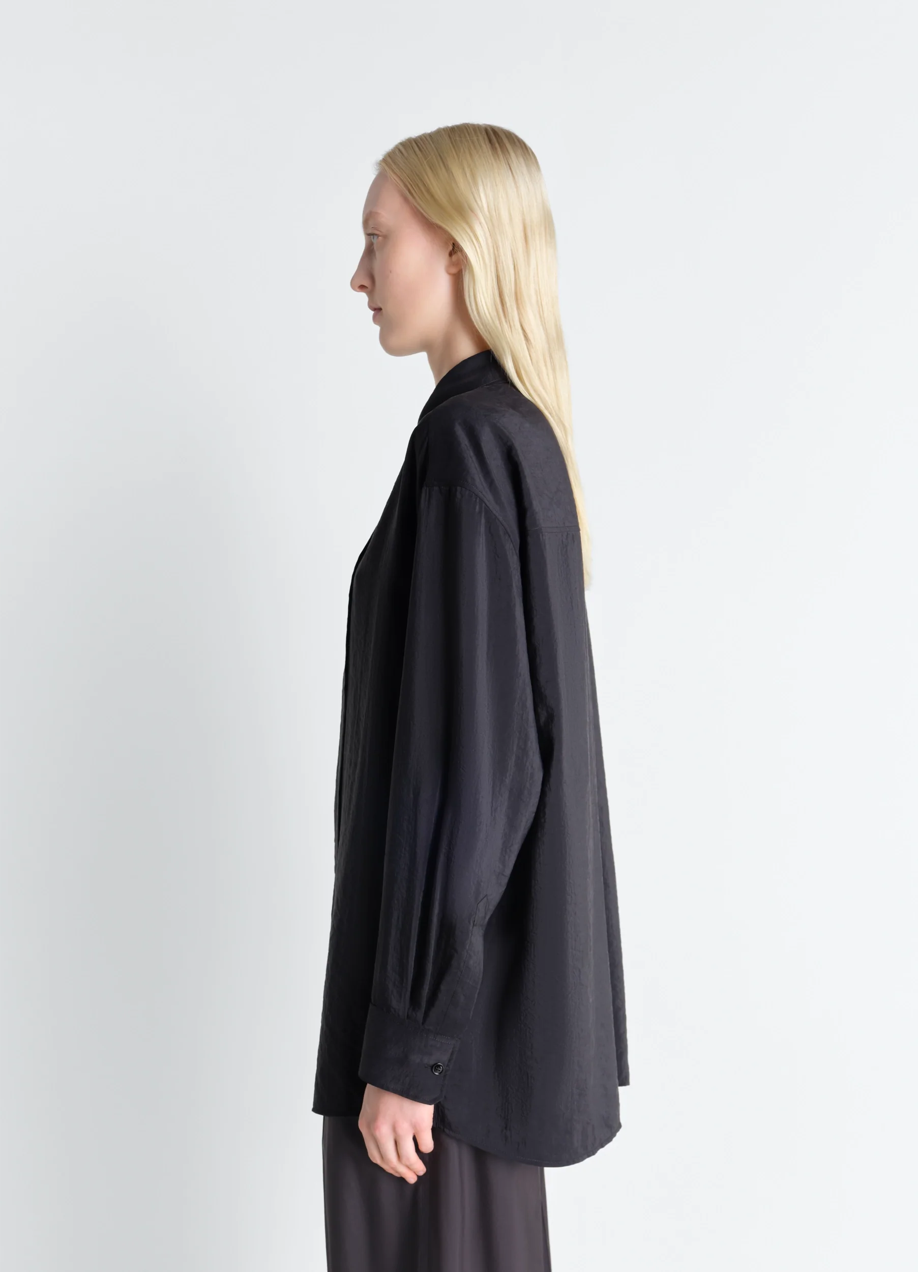 LONG SHIRT WITH TIE IN DRY SILK - Image 4
