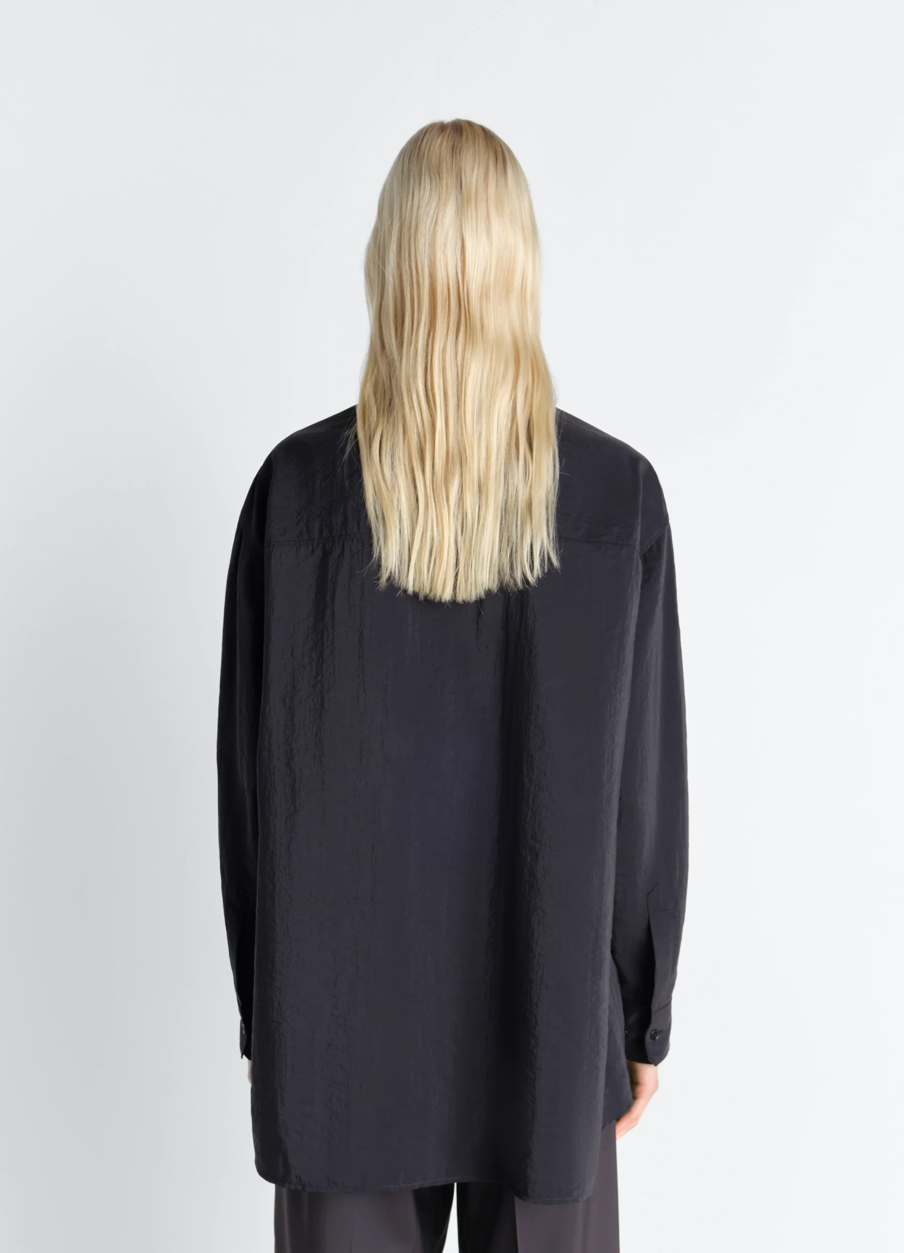 LONG SHIRT WITH TIE IN DRY SILK - Image 5