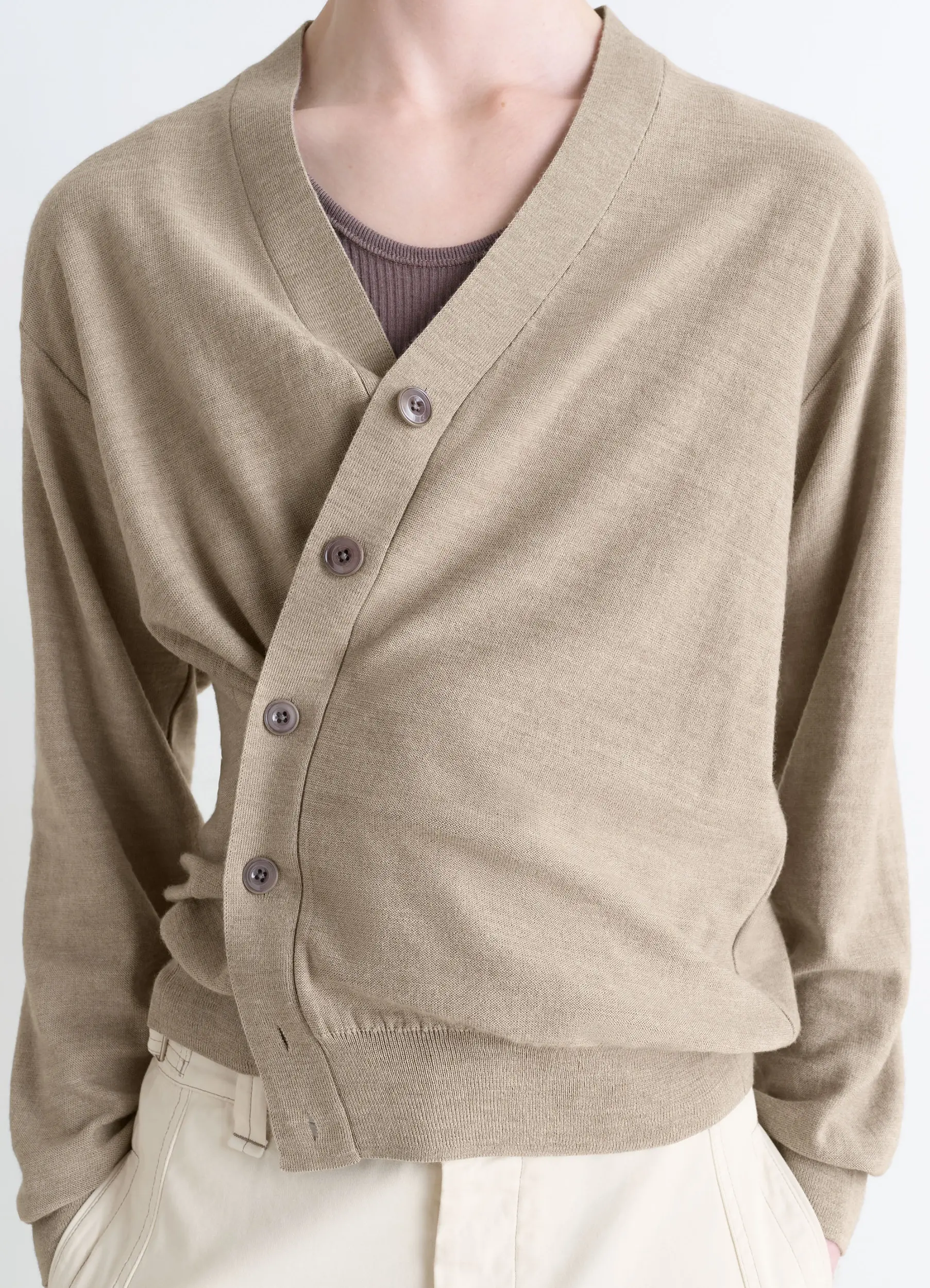 RELAXED TWISTED CARDIGAN IN MERINO BLEND - Image 5