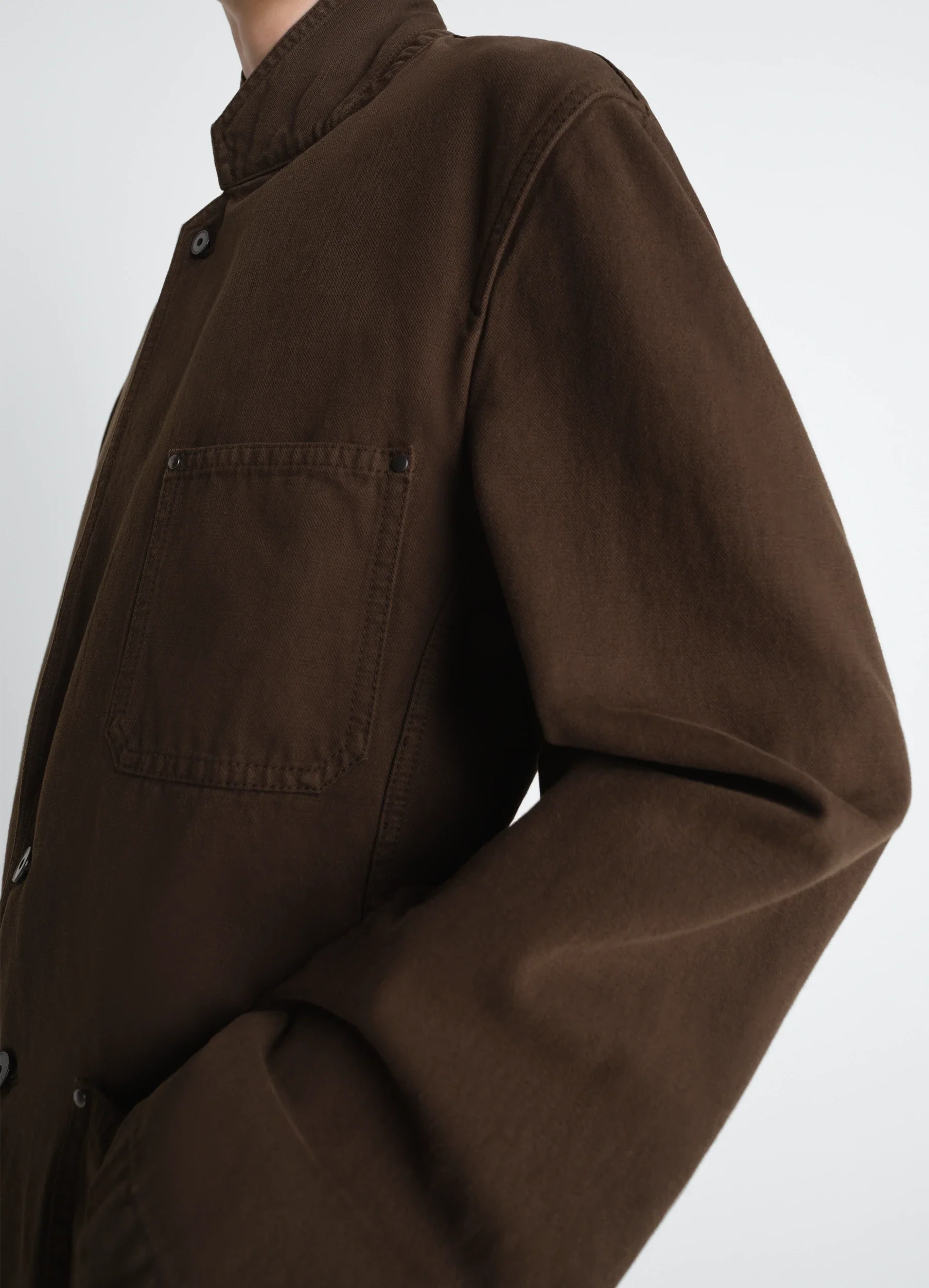 SINGLE BREASTED TAILORED JACKET IN DYED HEAVY BROKEN TWILL - Image 3
