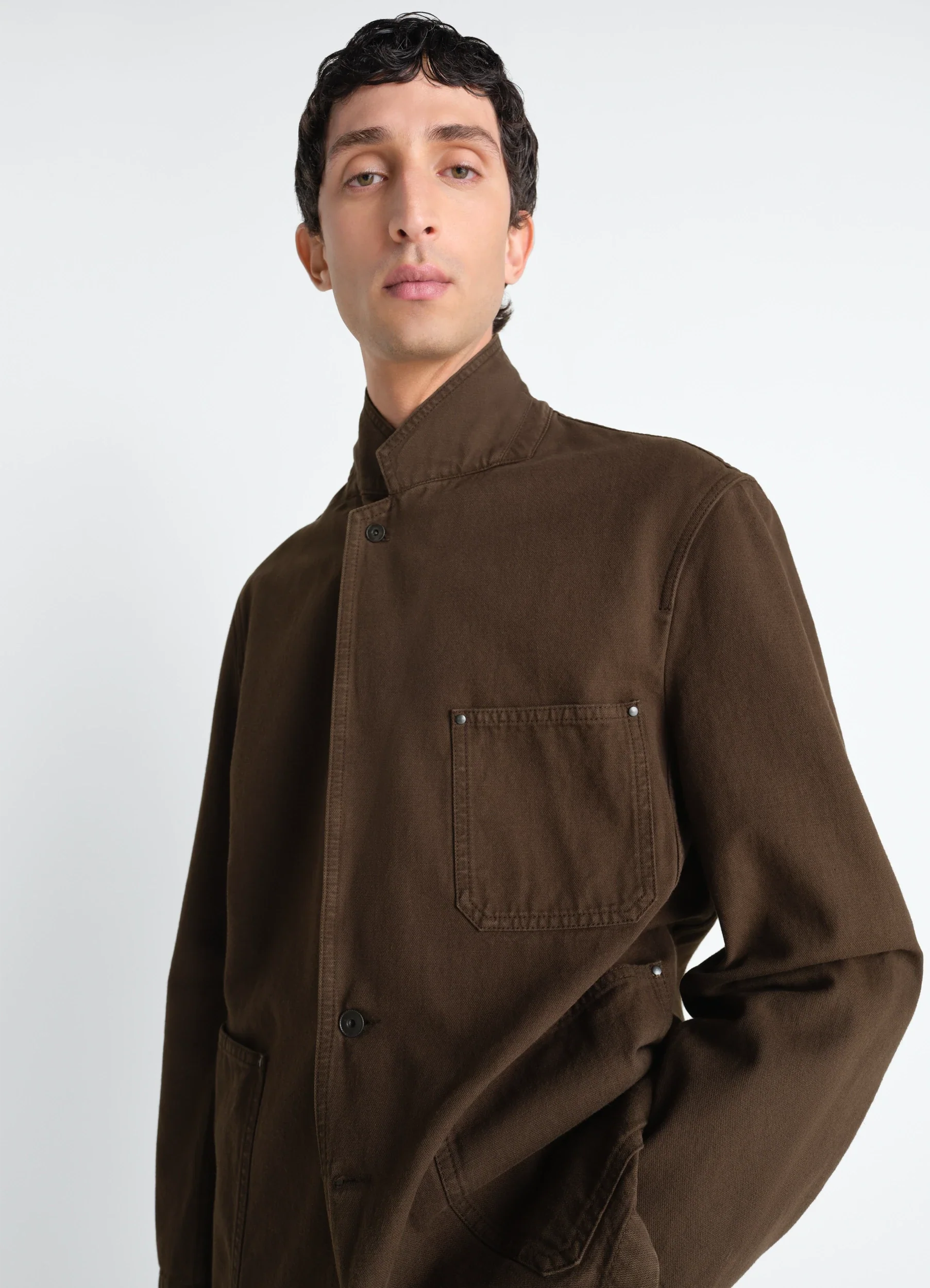 SINGLE BREASTED TAILORED JACKET IN DYED HEAVY BROKEN TWILL - Image 5