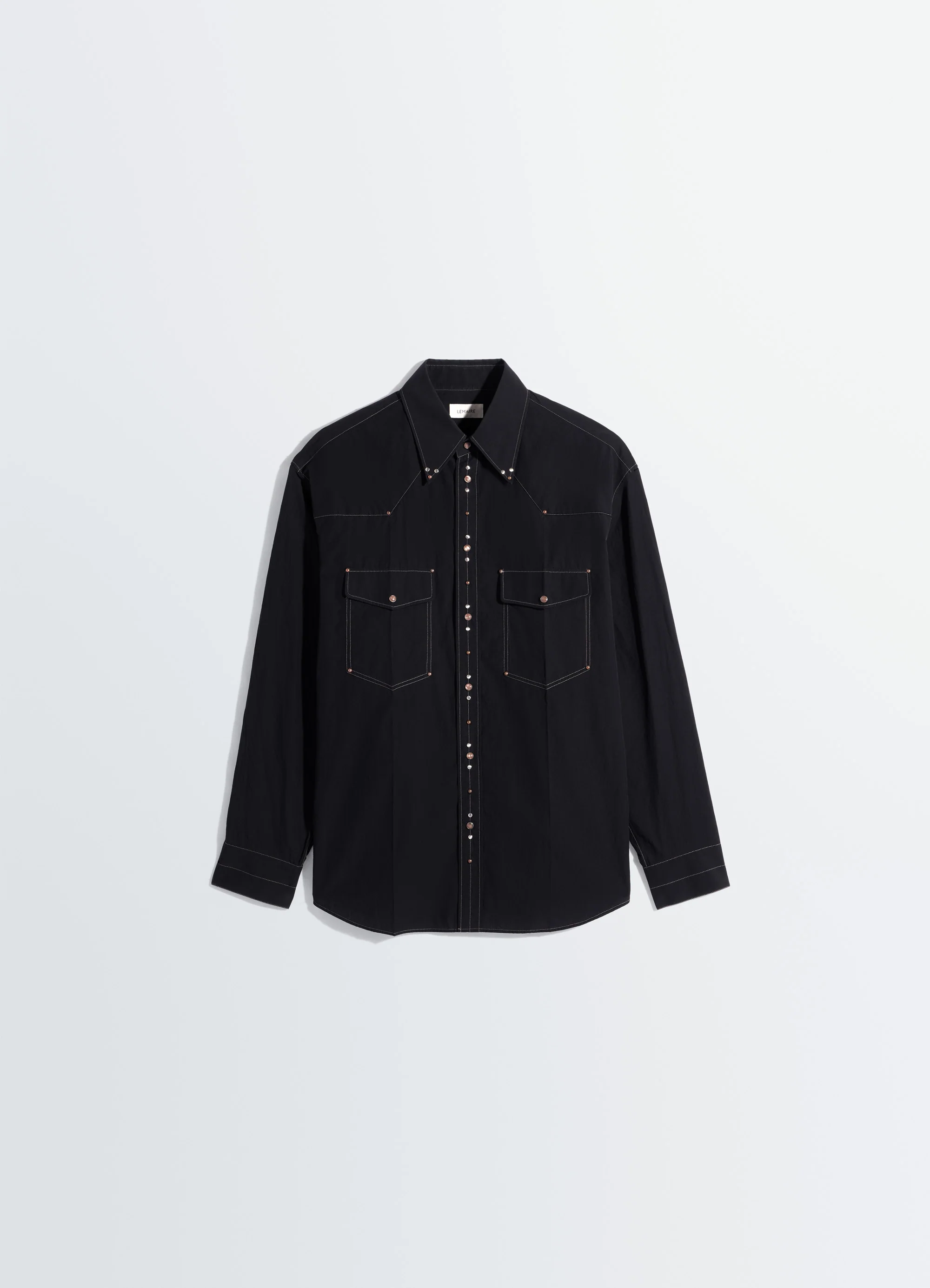 SHIRT WITH STUDS IN CREPE COTTON - Image 5