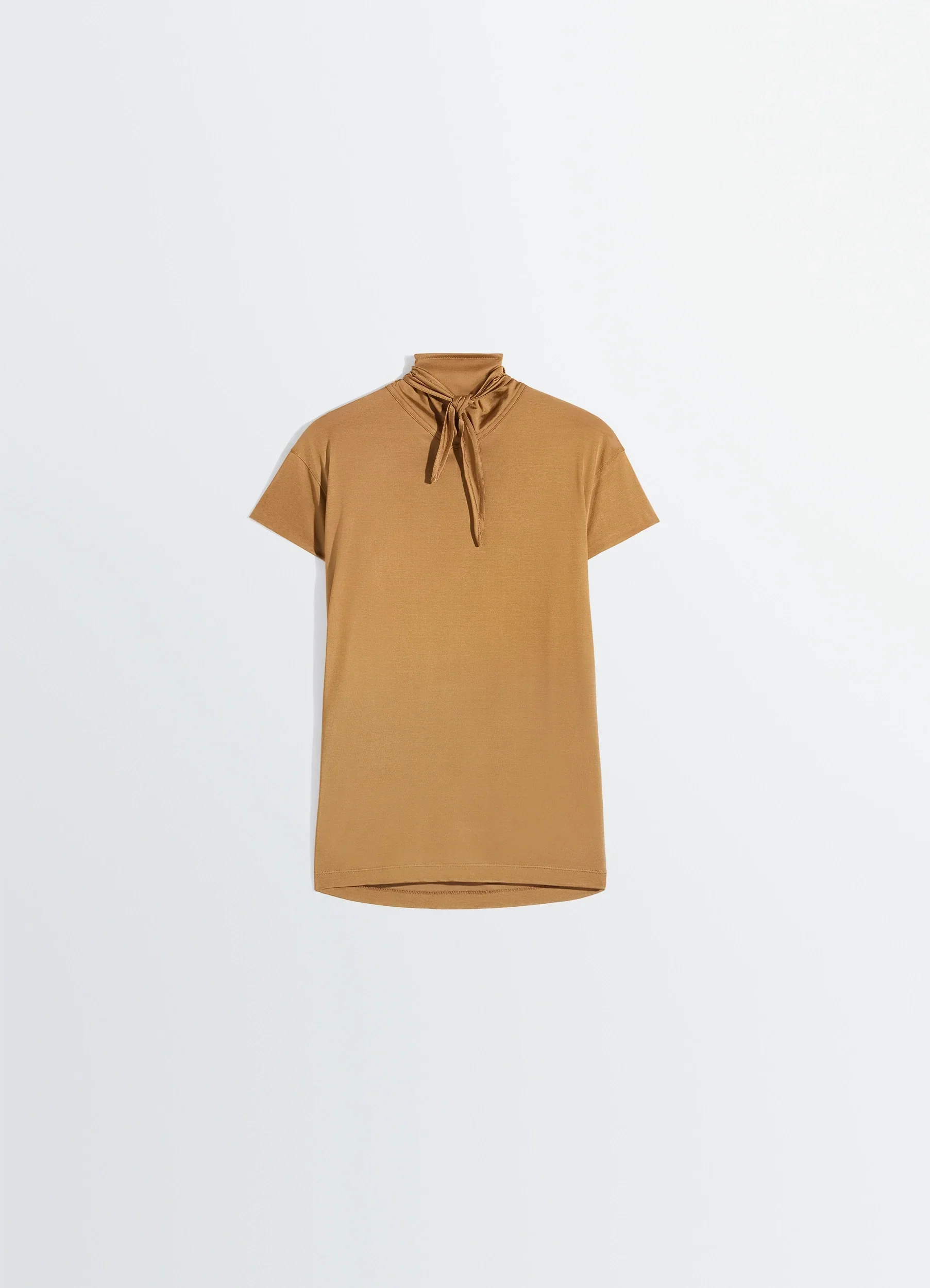 SHORT SLEEVE FOULARD TOP IN VISCOSE COTTON JERSEY - Image 5