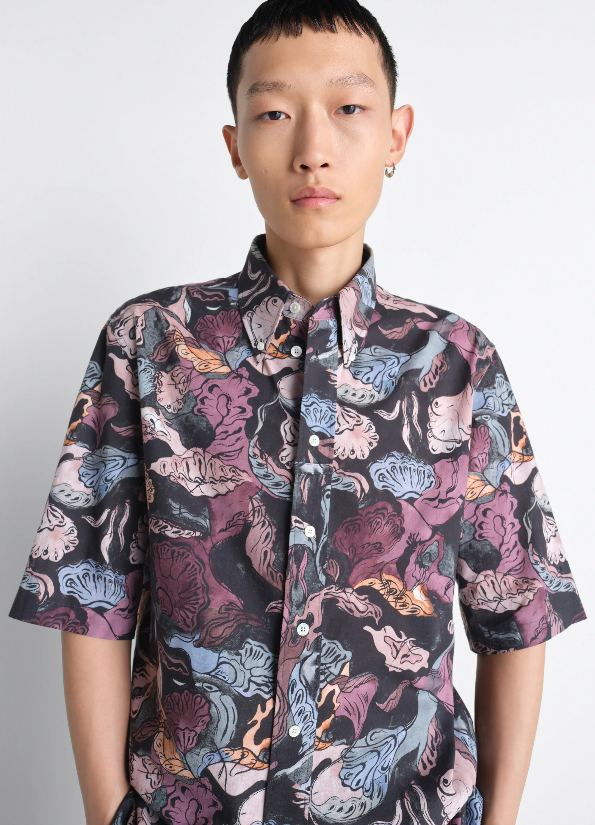 SHORT SLEEVE SHIRT IN FLORAL PRINTED COTTON - Image 4