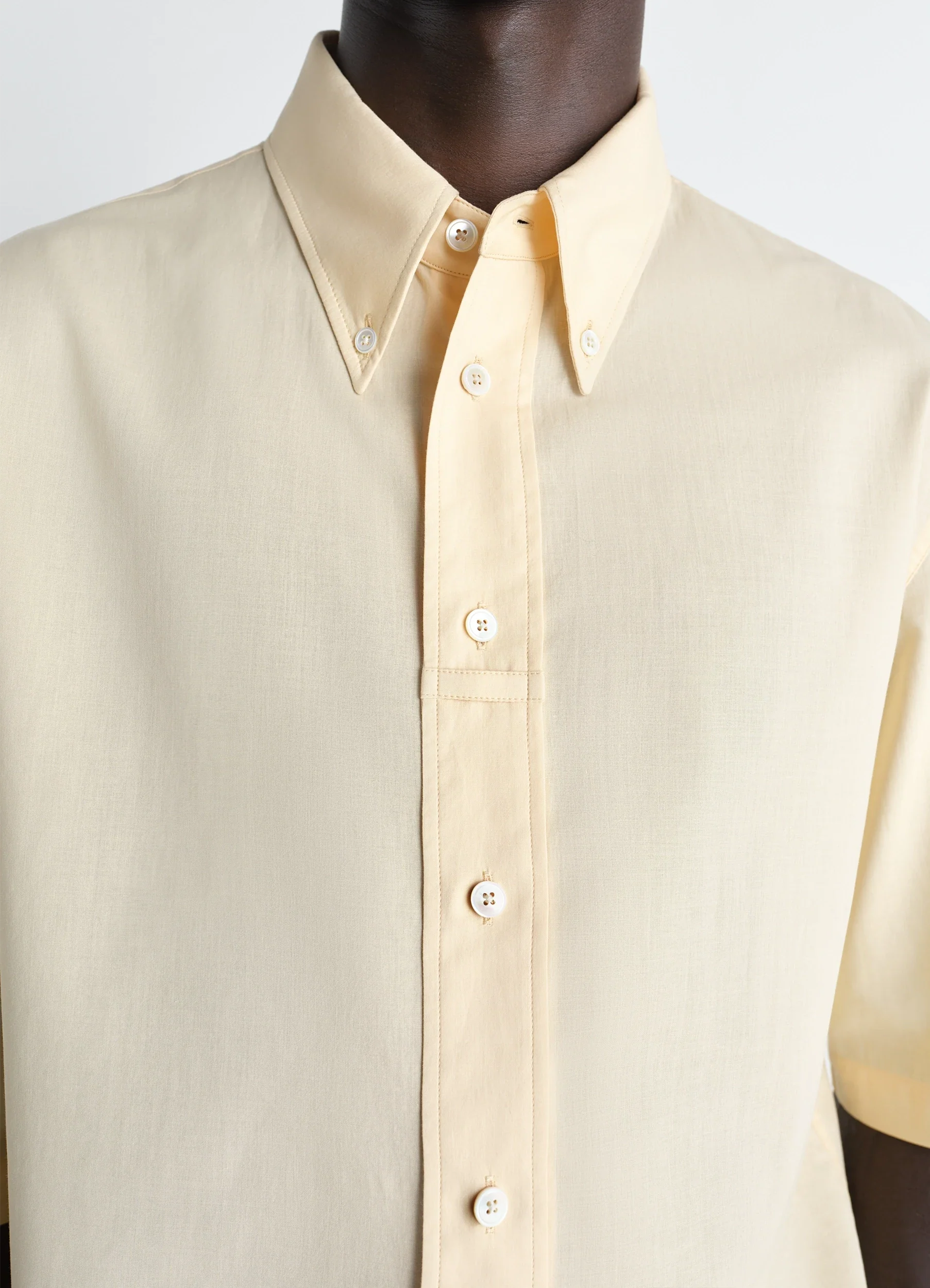 SHORT SLEEVE SHIRT IN WASHED COTTON MUSLIN - Image 4
