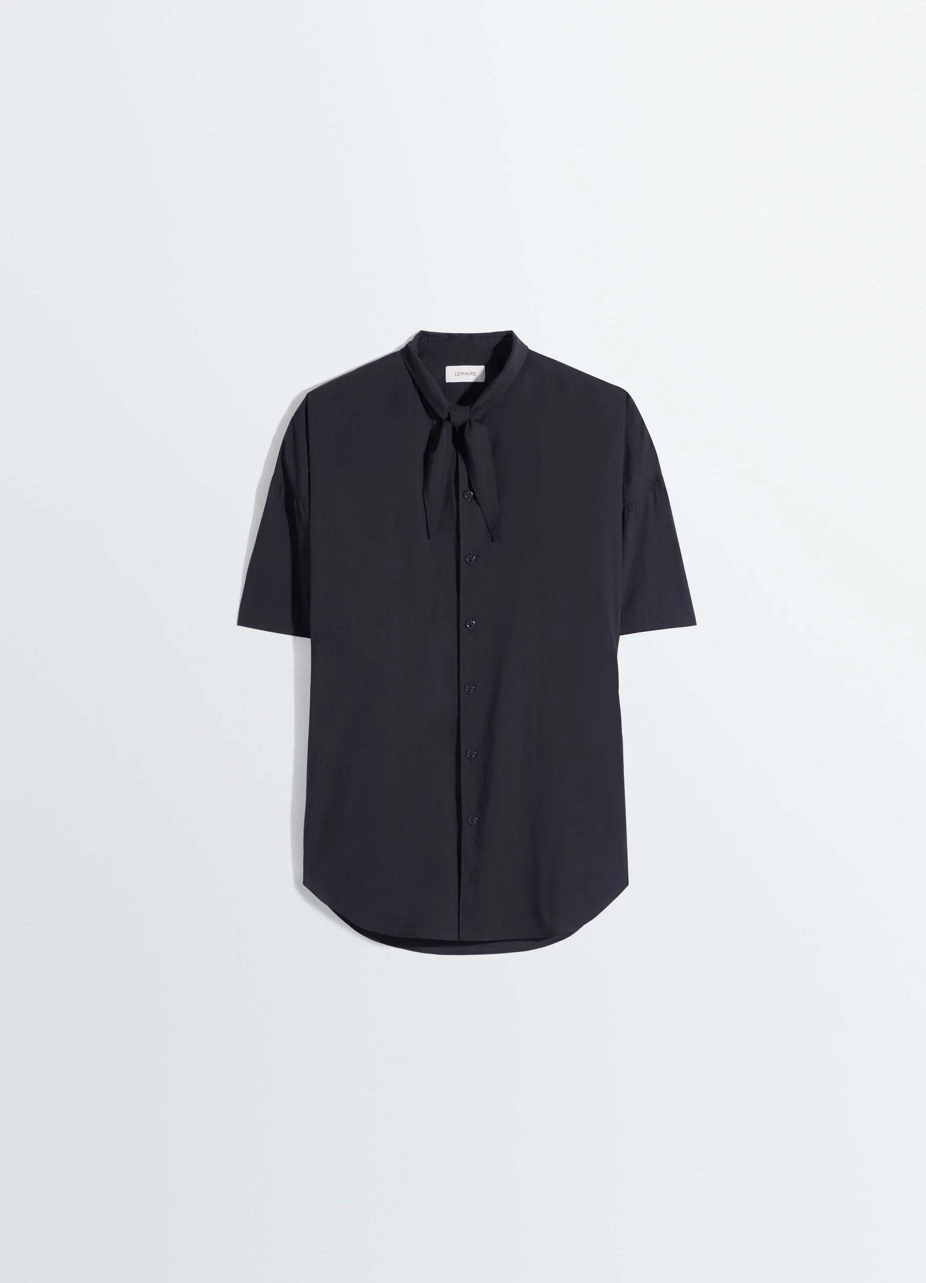 SHORT SLEEVE SHIRT WITH FOULARD IN WASHED COTTON MUSLIN - Image 6