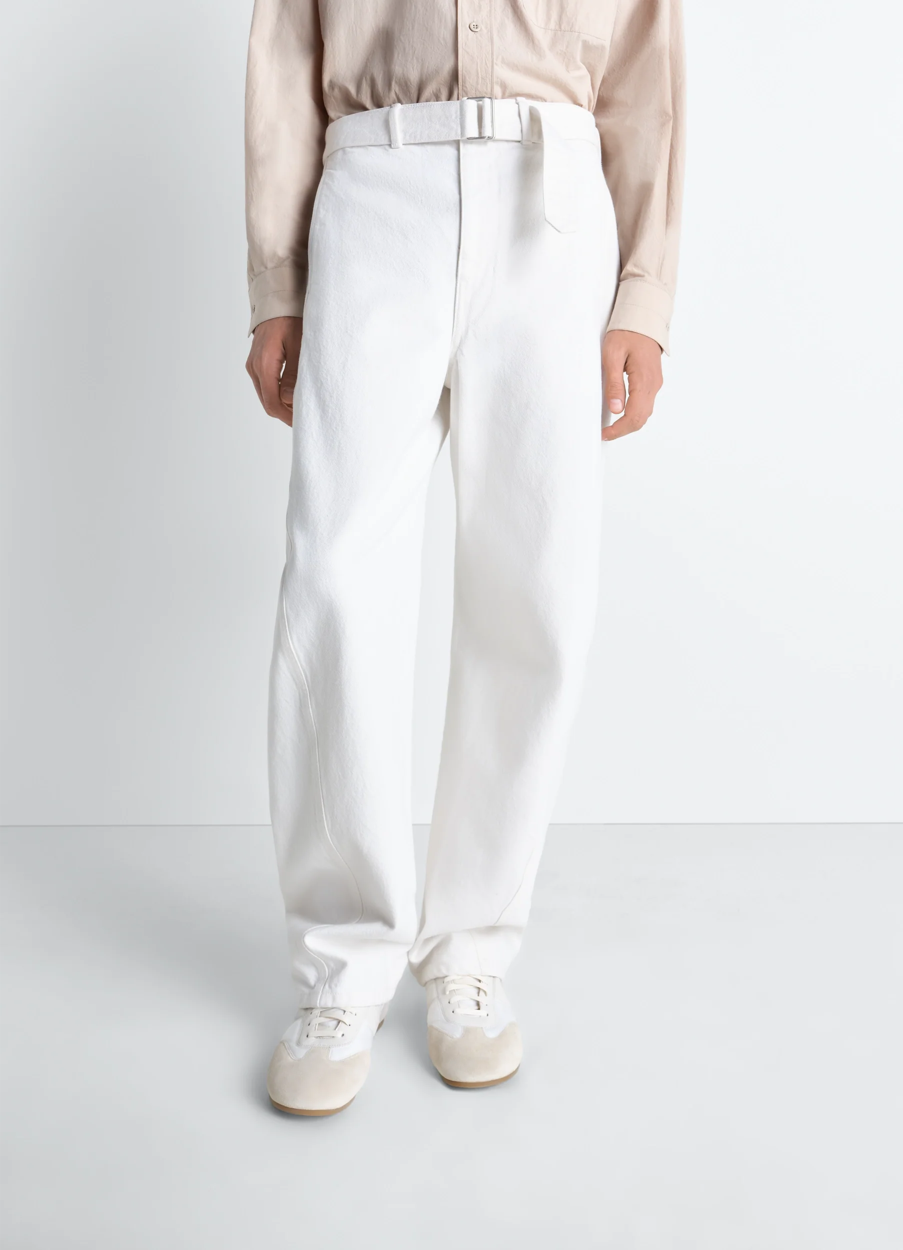 TWISTED BELTED PANTS IN DENIM - Image 3