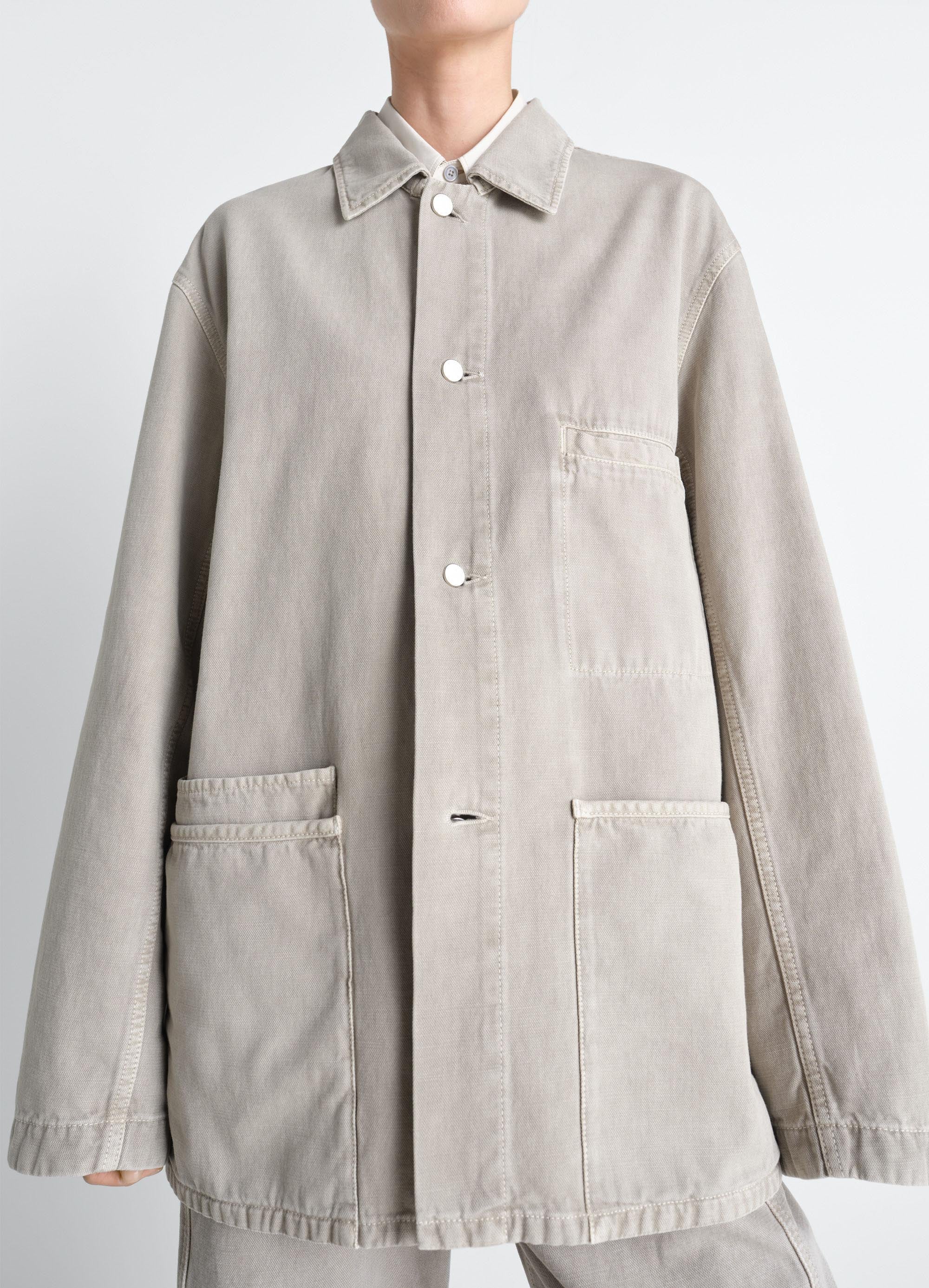 UTILITY OVERSHIRT IN SNOW BROKEN TWILL - Image 4