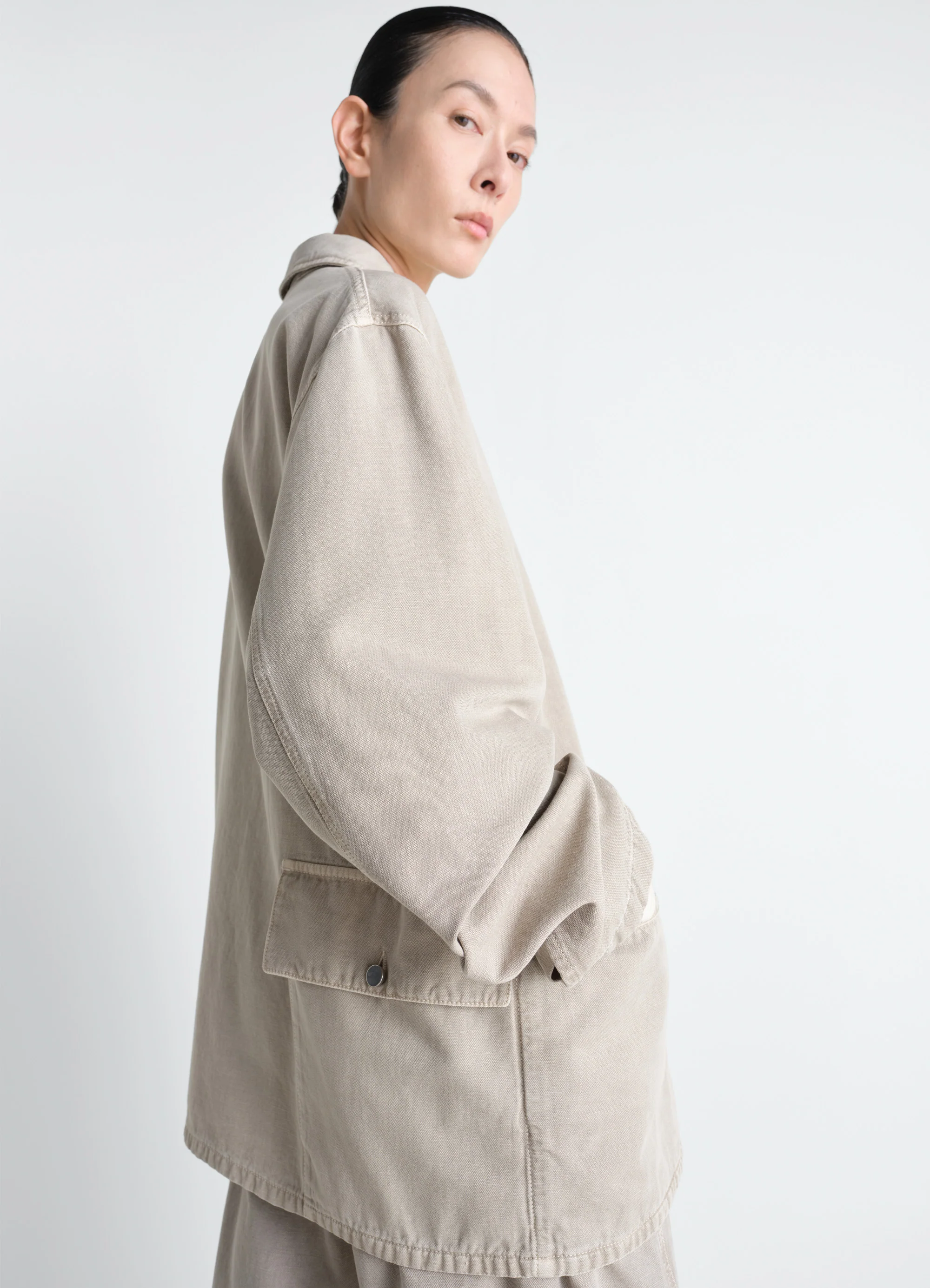 UTILITY OVERSHIRT IN SNOW BROKEN TWILL - Image 5