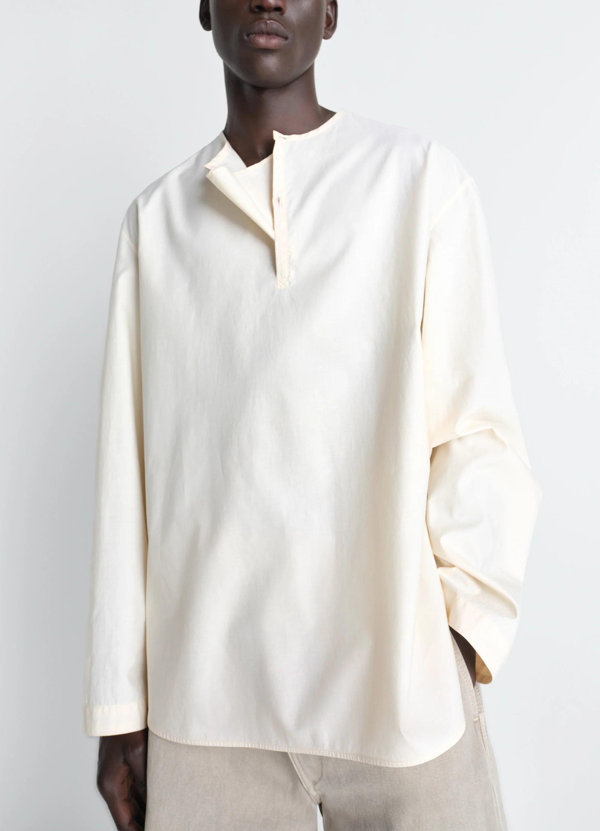 VAREUSE TOP IN WASHED COTTON SILK - Image 4